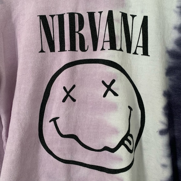 {SOLD} NWOT Purple Tie Dye Nirvana Crew Neck Sweater - Picture 4 of 7